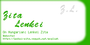 zita lenkei business card